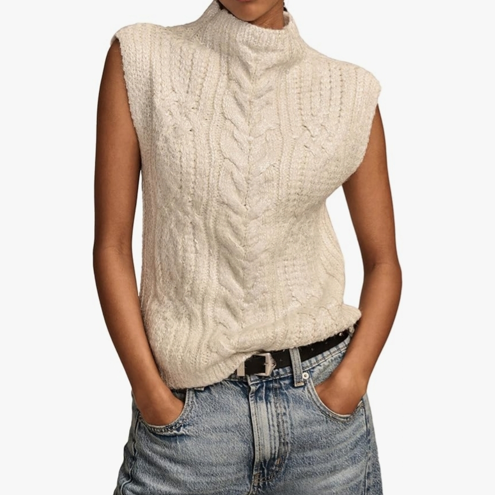 Lucky Brand Size XXL Whisper White Metallic Sweater Vest - Picture 1 of 6